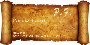 Panitz Fanni névjegykártya